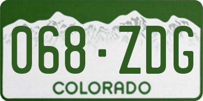 CO license plate 068ZDG