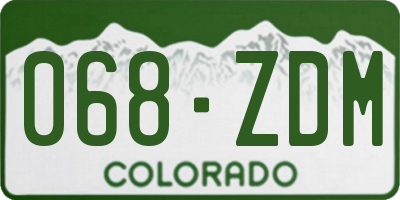 CO license plate 068ZDM