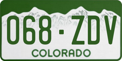 CO license plate 068ZDV