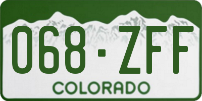 CO license plate 068ZFF