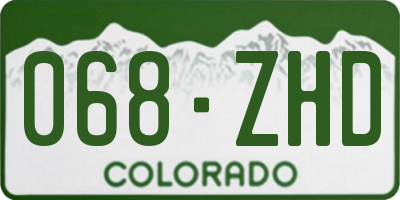 CO license plate 068ZHD