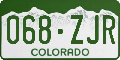 CO license plate 068ZJR