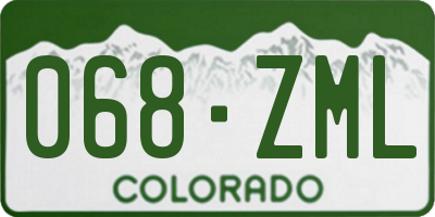 CO license plate 068ZML