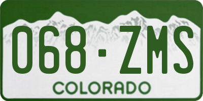 CO license plate 068ZMS