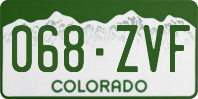 CO license plate 068ZVF
