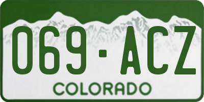CO license plate 069ACZ