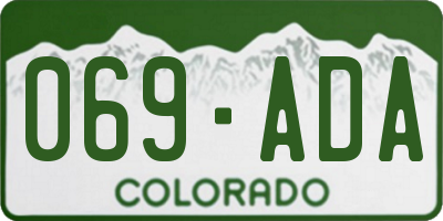 CO license plate 069ADA