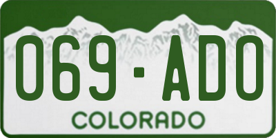 CO license plate 069ADO
