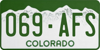 CO license plate 069AFS