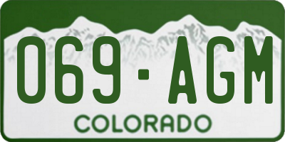 CO license plate 069AGM