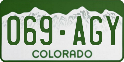 CO license plate 069AGY