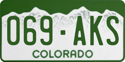 CO license plate 069AKS