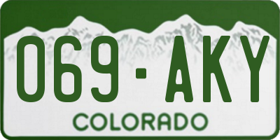 CO license plate 069AKY