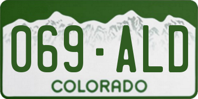 CO license plate 069ALD