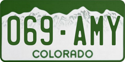 CO license plate 069AMY
