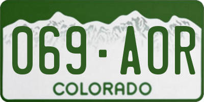 CO license plate 069AOR