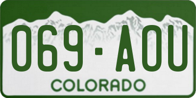 CO license plate 069AOU
