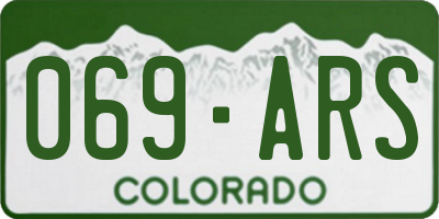 CO license plate 069ARS