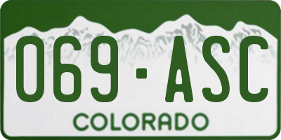 CO license plate 069ASC