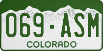 CO license plate 069ASM