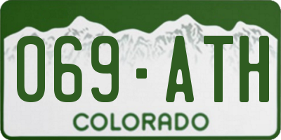 CO license plate 069ATH