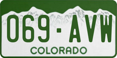 CO license plate 069AVW
