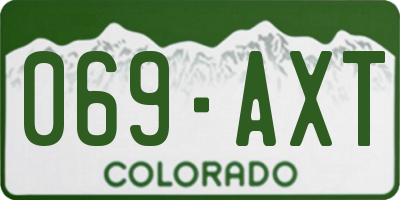CO license plate 069AXT