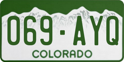 CO license plate 069AYQ