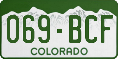 CO license plate 069BCF