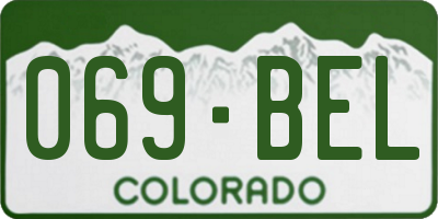 CO license plate 069BEL