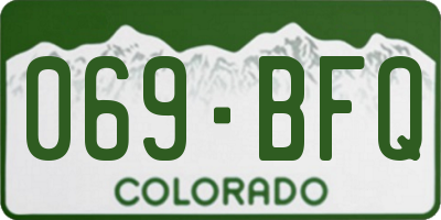 CO license plate 069BFQ