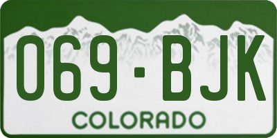 CO license plate 069BJK