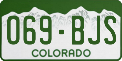 CO license plate 069BJS