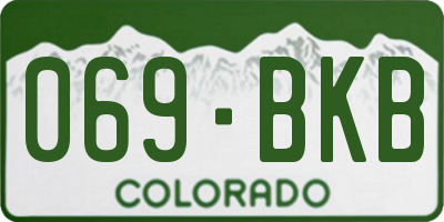CO license plate 069BKB