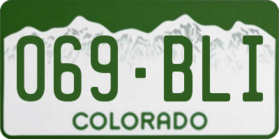 CO license plate 069BLI
