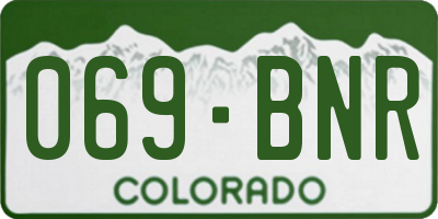 CO license plate 069BNR