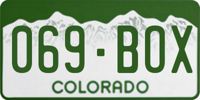 CO license plate 069BOX