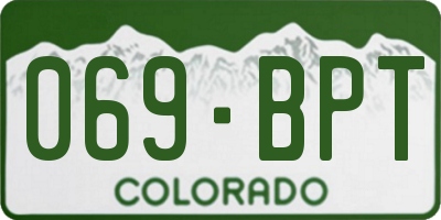 CO license plate 069BPT