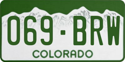 CO license plate 069BRW