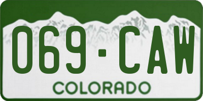 CO license plate 069CAW