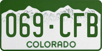 CO license plate 069CFB
