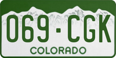 CO license plate 069CGK