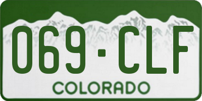 CO license plate 069CLF