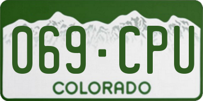 CO license plate 069CPU