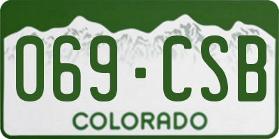 CO license plate 069CSB