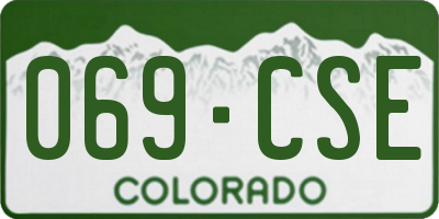 CO license plate 069CSE