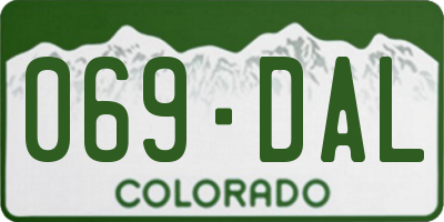 CO license plate 069DAL