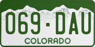 CO license plate 069DAU
