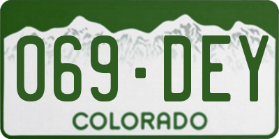 CO license plate 069DEY