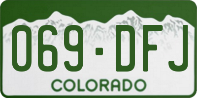 CO license plate 069DFJ